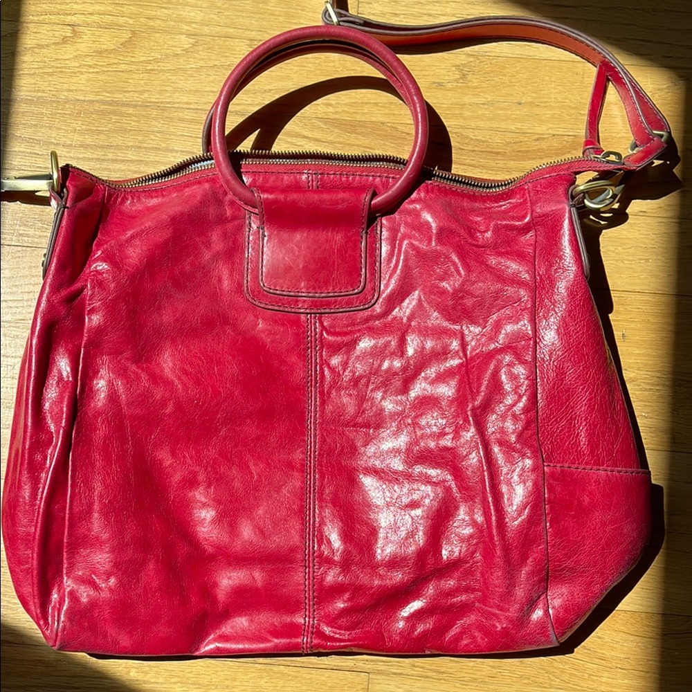 Hobo Sheila crossbody bag, red genuine leather
